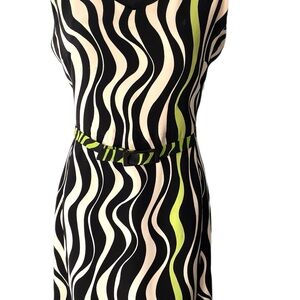 Louis Feraud Black and Cream Striped Dress